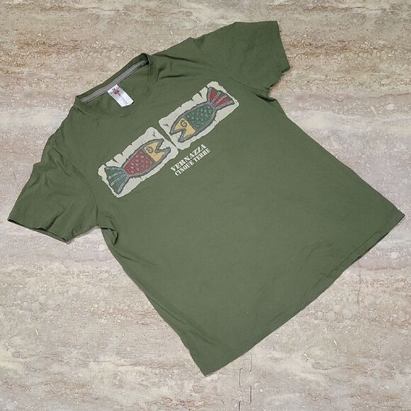 PAYPER SUNSET MENS FISH TEE SIZE MEDIUM 100%COTTON VERNAZZA CINQUE TERRE - Picture 1 of 6